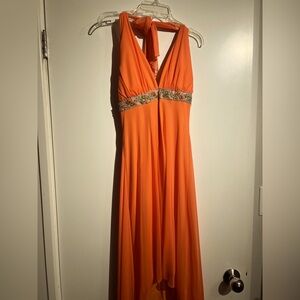 My Michelle Vibrant Orange Backless Dress